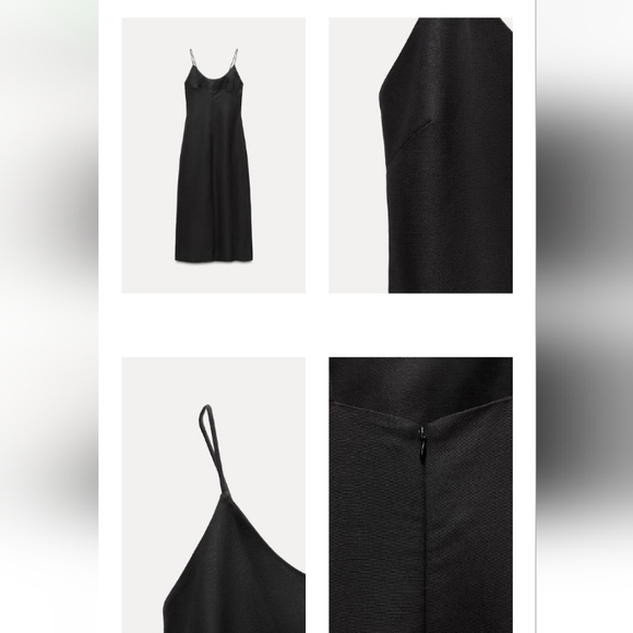 Zara | Black linen Midi Dress - Picture 4 of 10